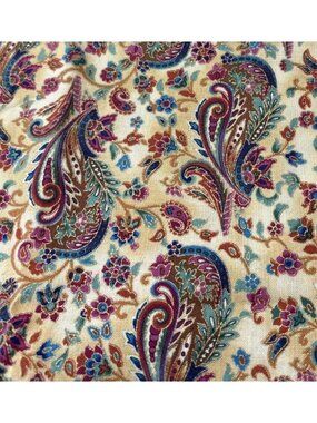 Hoffman Cotton Fabric Kashmir Paisley Print 15"x43" Floral Beige Quilting Sewing
